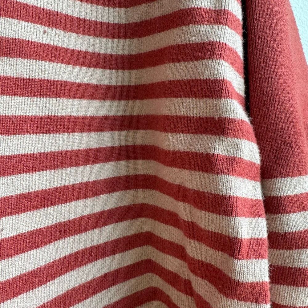 Roolee Denton Teal Orange Red Striped Bell Sleeve Boho Sweater Size Medium - Picture 5 of 8